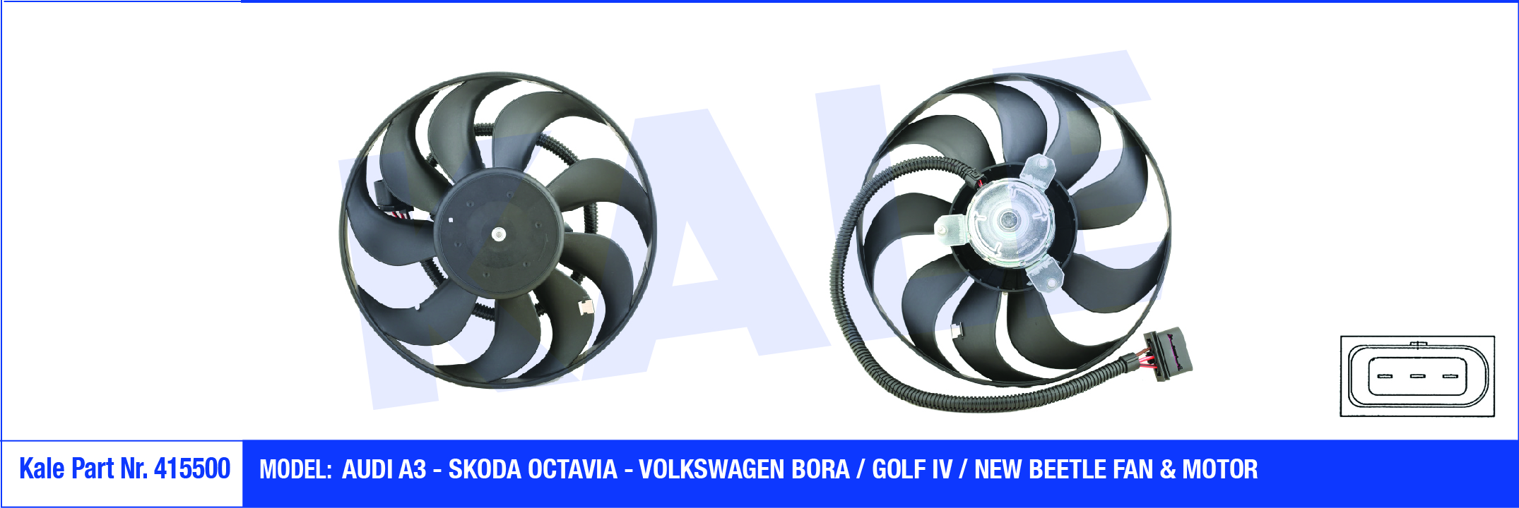 Seat Toledo Sağ Radyatör Fan ve Motoru 1998-2004 Fan Golf4 OEM 1J0959455M